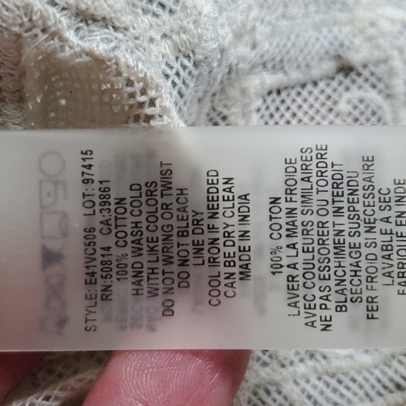 Elie Tahari Imelda‎ Blouse Womens Small S Lace Crochet Tassels Cream Tan Boho - Picture 12 of 13